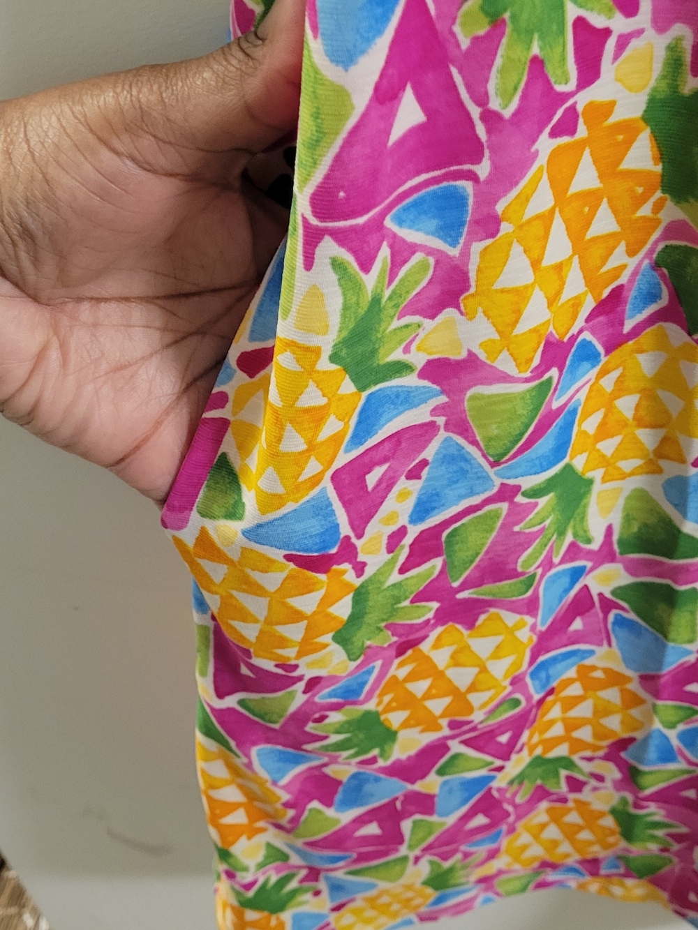Dear Scarlett Lizzy Pineapple Print No Sleeve V Neck Dress Size 2xl - Picture 4 of 5